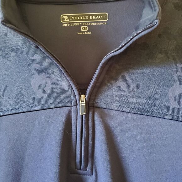 Pebble Beach Mens Dry-Luxe Performance Quarter Zip Golf Pullover Size XL Camo - Picture 3 of 8